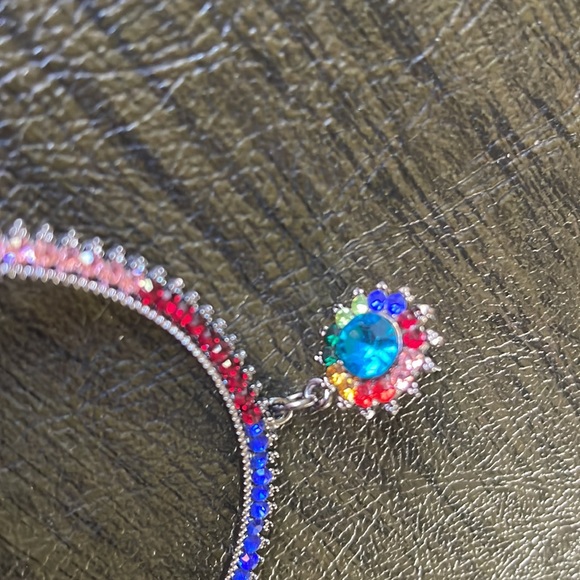 New Hoops Earrings Multicolored Stones Hoops Earrings - Picture 3 of 6